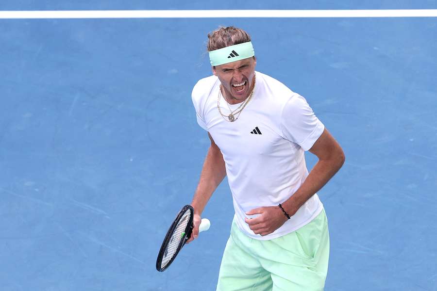 Zverev celebrates a hard-fought win